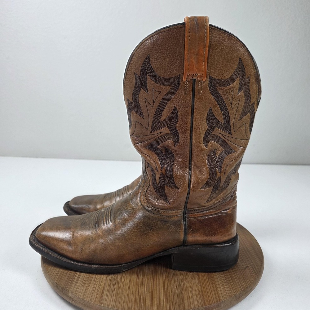 Stetson Boots Mens Size 10 Brown Leather Western Square Toe 12-020-8801-0624
